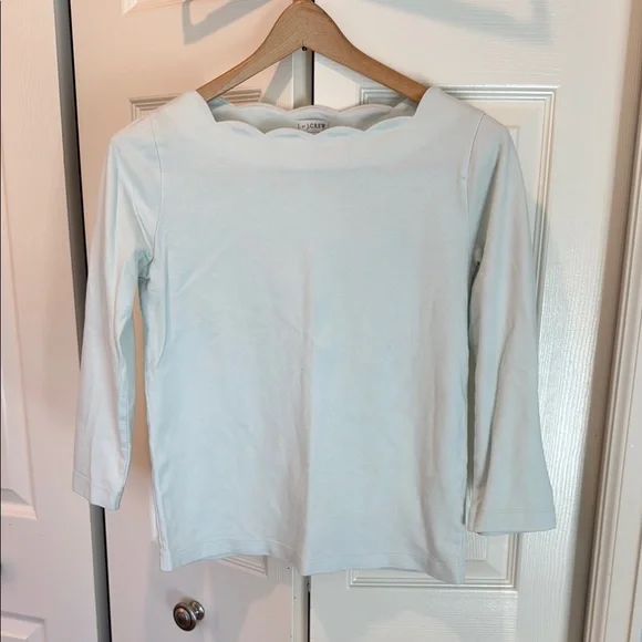 J.Crew Seafoam Green 3/4 Sleeve Top - Picture 1 of 4